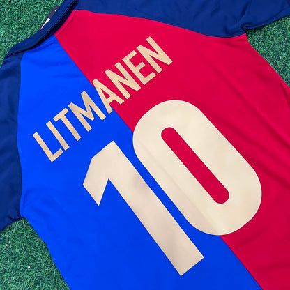 Jari Litmanen – Barcelona 1998/1999 Retro Kit Jersey – | Trikot | Maillot Soccer Shirt
