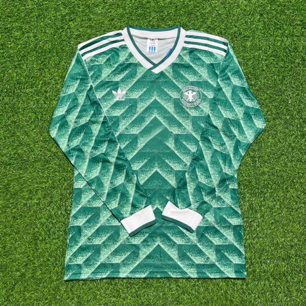 Fritz Walter Germany 1990 World Cup Green Long Sleeve Football Jersey