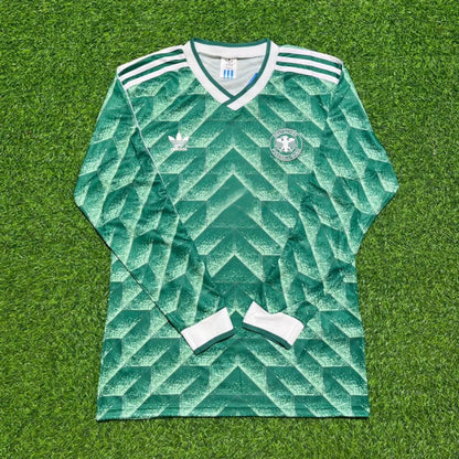 Fritz Walter Germany 1990 World Cup Green Long Sleeve Football Jersey
