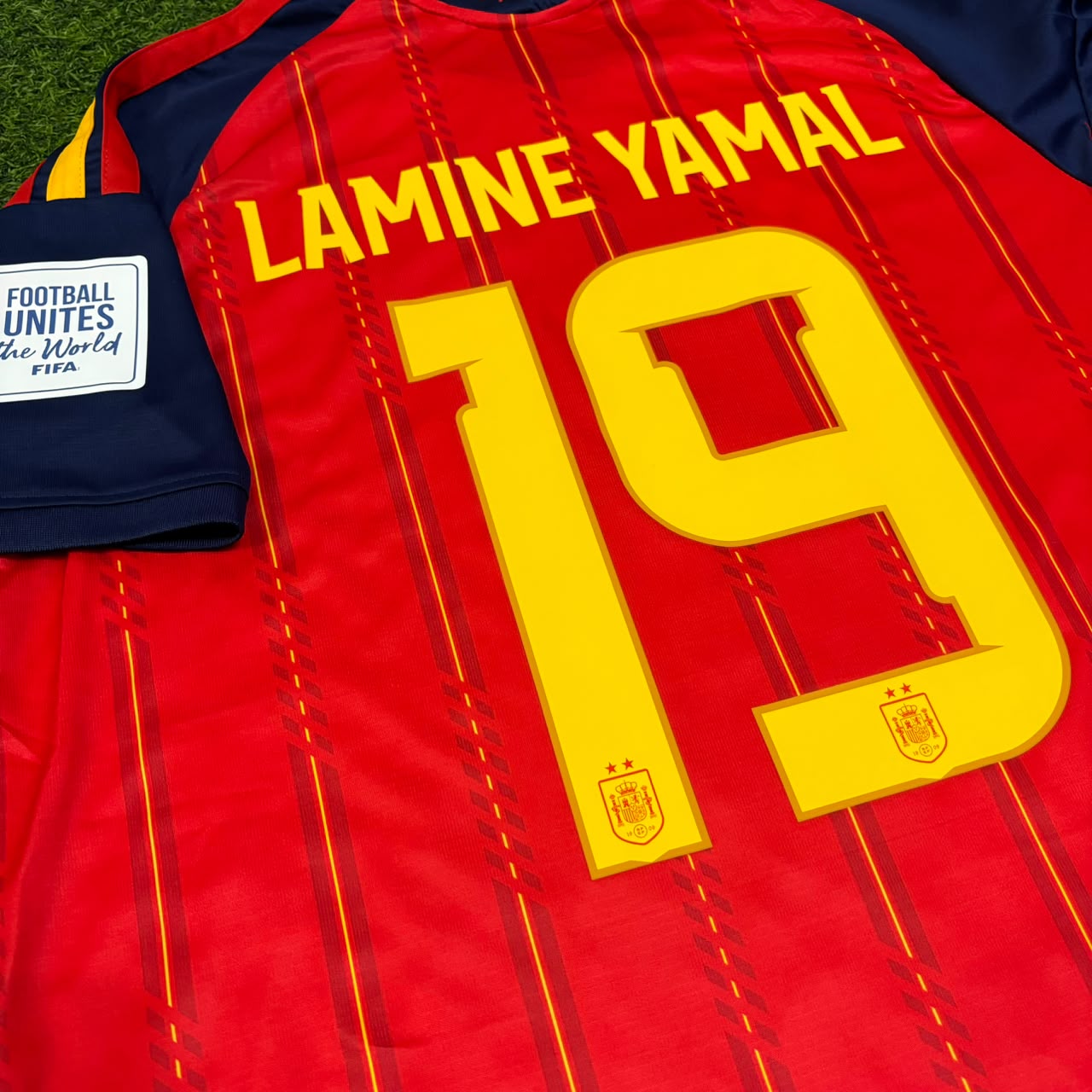 Lamine Yamal #19 Spain Two Star 2026 World Cup Champions Home Jersey Trikot Maillot