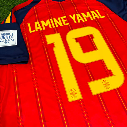 Lamine Yamal #19 Spain Two Star 2026 World Cup Champions Home Jersey Trikot Maillot