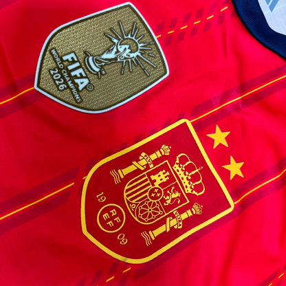 Lamine Yamal #19 Spain Two Star 2026 World Cup Champions Home Jersey Trikot Maillot