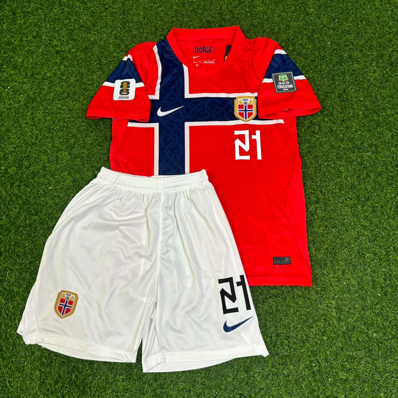 Andreas Schjelderup Norway 2026 World Cup Kids Football Jersey