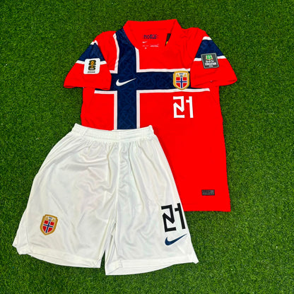 Andreas Schjelderup Norway 2026 World Cup Kids Football Jersey