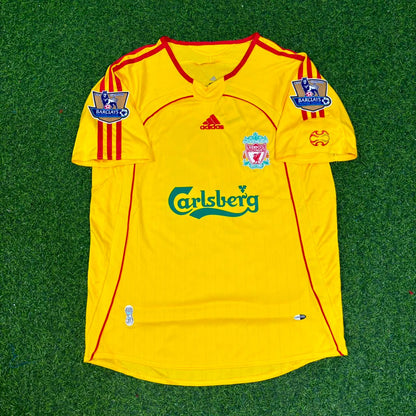 Dirk Kuyt Liverpool 2006/2007 Yellow Retro Football Jersey Kit
