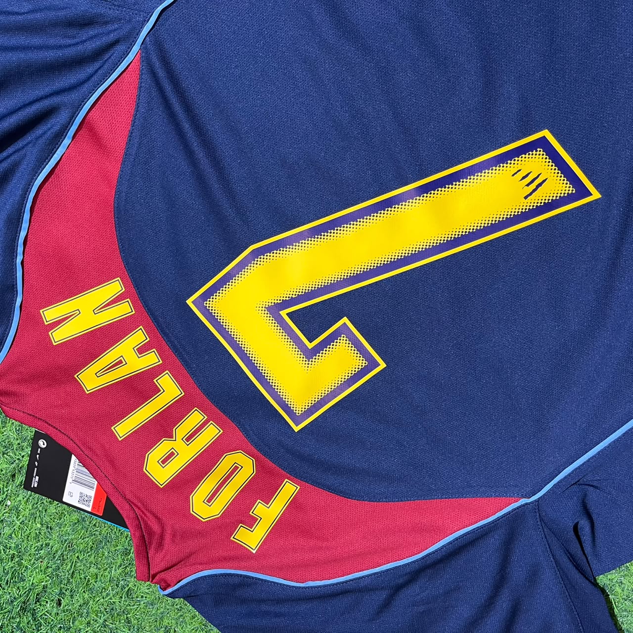 Diego Forlán #7 Atletico Madrid Black SpiderMan Retro Football Jersey
