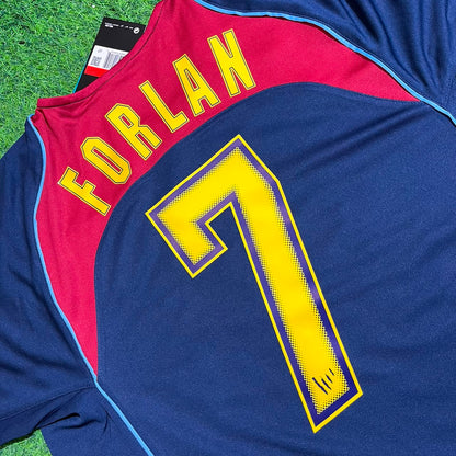 Diego Forlán #7 Atletico Madrid Black SpiderMan Retro Football Jersey