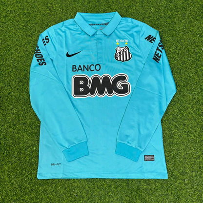 Neymar JR Santos FC 2011 2012 Retro Blue Green Long Sleeve Turquoise Jersey Trikot