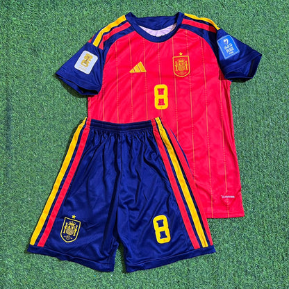 Fabian Ruiz #8 Spain 2026 World Cup Home Kids Football Jersey
