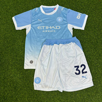 Ayyoub Bouaddi Manchester City 2026-27 Home New Season Kids Jersey Trikot Maillot Soccer Shirt