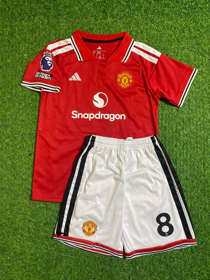Bruno Fernandes Manchester United 2027 New Season Home Kids Football Jersey