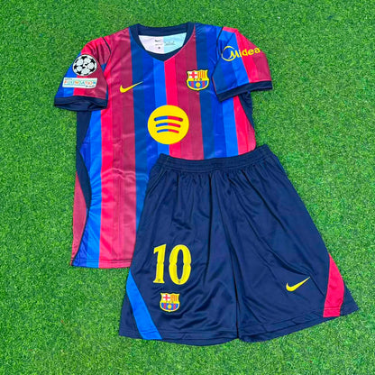 Lamine Yamal #10 Barcelone 2027 Nouvelle Saison Patch Ligue des Champions Maillot Domicile Trikot Maillot de Foot