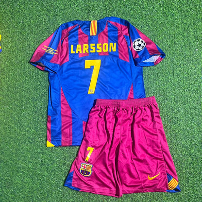 Sebastian Larsson Barcelona 2006 Final Kids Retro Short Sleeve Football Jersey