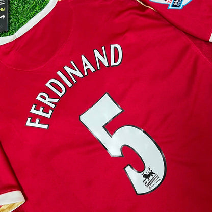 Rio Ferdinand #5 Manchester United 2006-2007 Kids Home Football Jersey