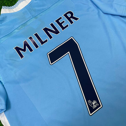 James Milner 7 Manchester City 2011/12 Home Kit Blue Retro Jersey Trikot Jersey Maillot Soccer Shirt