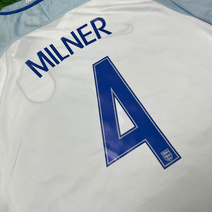 James Milner #4 England Euro 2016 Home Retro Jersey