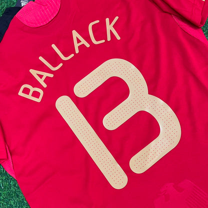 Michael Ballack Germany EURO 2008 Away Red Retro Football Jersey Kit
