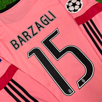 Andrea Barzagli Juventus Pink Retro 2015-2016 Pink Jersey Trikot