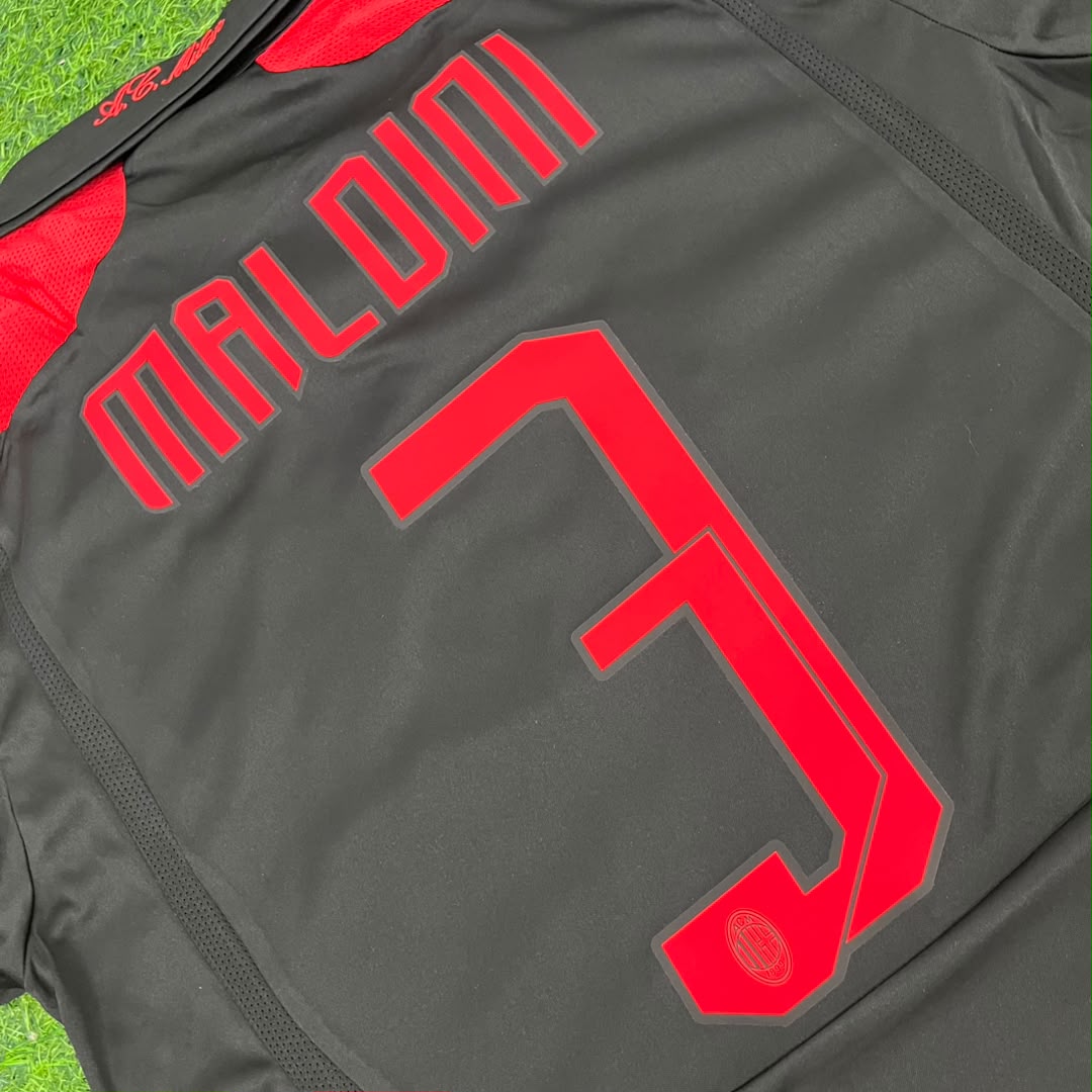 Paolo Maldini AC Milan 2007-2008 Black Retro Third Football Jersey