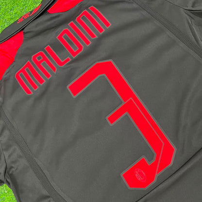 Paolo Maldini AC Milan 2007-2008 Black Retro Third Football Jersey