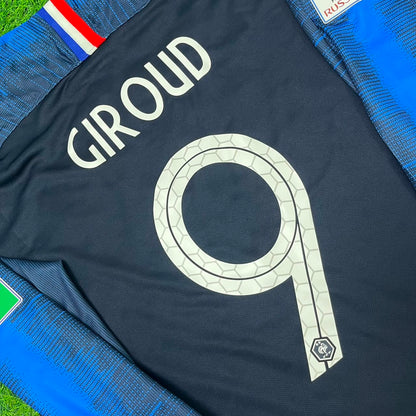 Maillot de football rétro à manches longues Olivier Giroud France Finale de la Coupe du Monde 2018