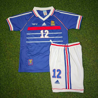 Thierry Henry 14 – France 1998 Home Kids Kit Jersey – | KinderTrikot | Maillot Enfant Soccer Shirt
