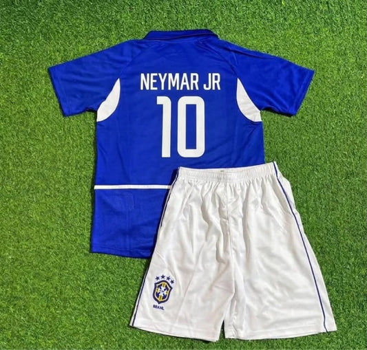 Neymar Jr Brazil Away Kids Kit – Kit Jersey for Children – | KinderTrikot | Maillot Enfant Soccer Shirt