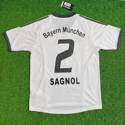 Willy Sagnol Bayern Munich 2002/2004 Away White Retro Football Jersey Trikot Mailot