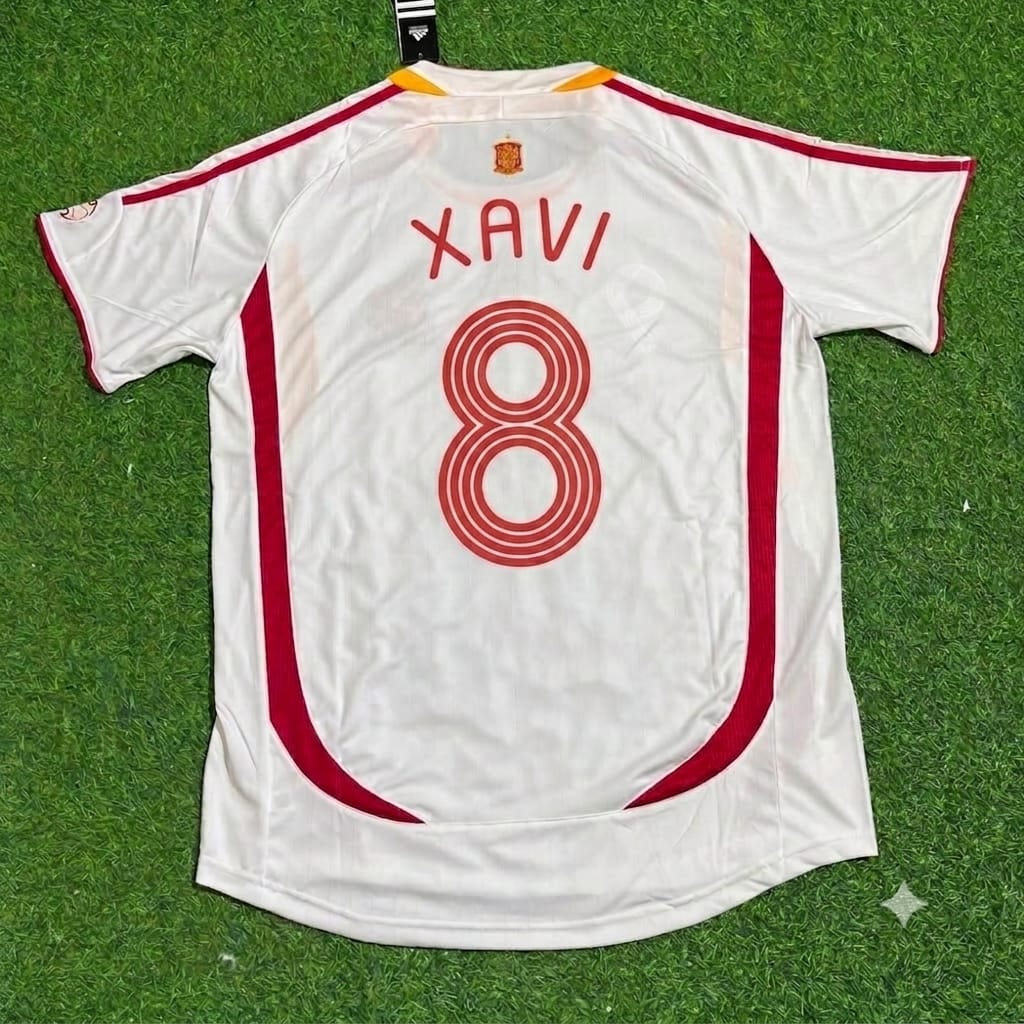 Xavi Hernandez Spain 2006 World Cup White Retro Jersey Trikot Maillot Camiseta