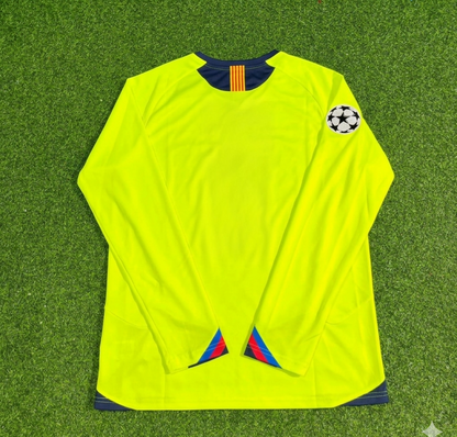 Barcelona 2005-2006 Yellow Green Retro Long Sleeve Football Jersey