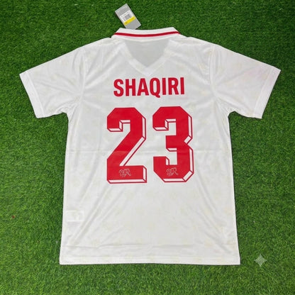 Xherdan Shaqiri Switzerland White Retro Football Jersey