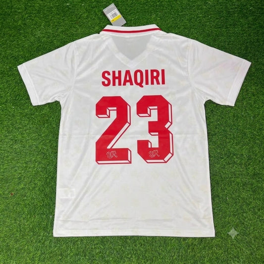 Xherdan Shaqiri Switzerland White Retro Football Jersey