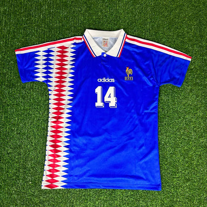 Zinédine Zidane France 1994 World Cup Blue Retro Jersey Maillot