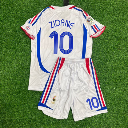 Zinedine Zidane France 2006 World Cup Retro Kids Kit – | KinderTrikot Maillot Enfant Soccer Shirt