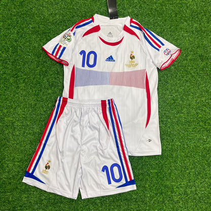 Zinedine Zidane France 2006 World Cup Retro Kids Kit – | KinderTrikot Maillot Enfant Soccer Shirt