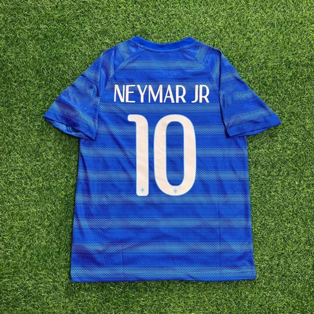 Neymar JR Brazil 10- Retro Blue Jersey Trikot