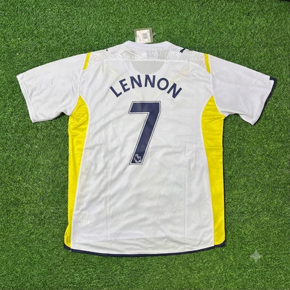 Aaron Lennon #7 Tottenham 2009–2010 White Retro Football Jersey Kit