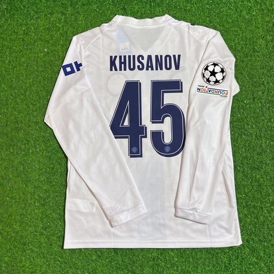 Abdülkadir Khusanov #45 Manchester City 2026-27 Third New Season Long Sleeve Champions League Patch Jersey Trikot Maillot Soccer Shirt