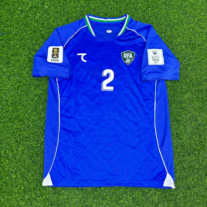 Abdukodir Khusanov Uzbekistan 2026 World Cup Home Blue Football Jersey