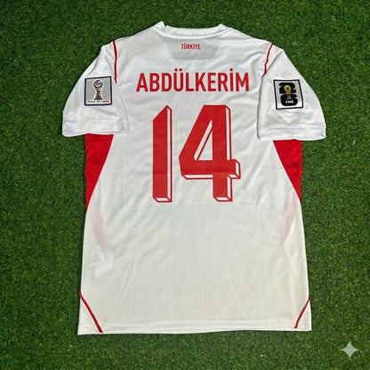 Abdülkerim Bardakçı #14 Turkey Türkiye - World Cup 2026 -Away White - Jersey Trikot - Maillot Maglia