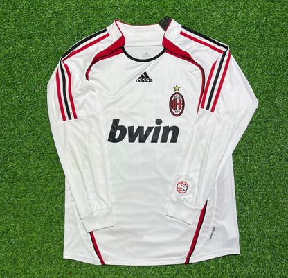 Ronaldinho Gaucho #80 AC Milan Away White Long Sleeve Retro Jersey