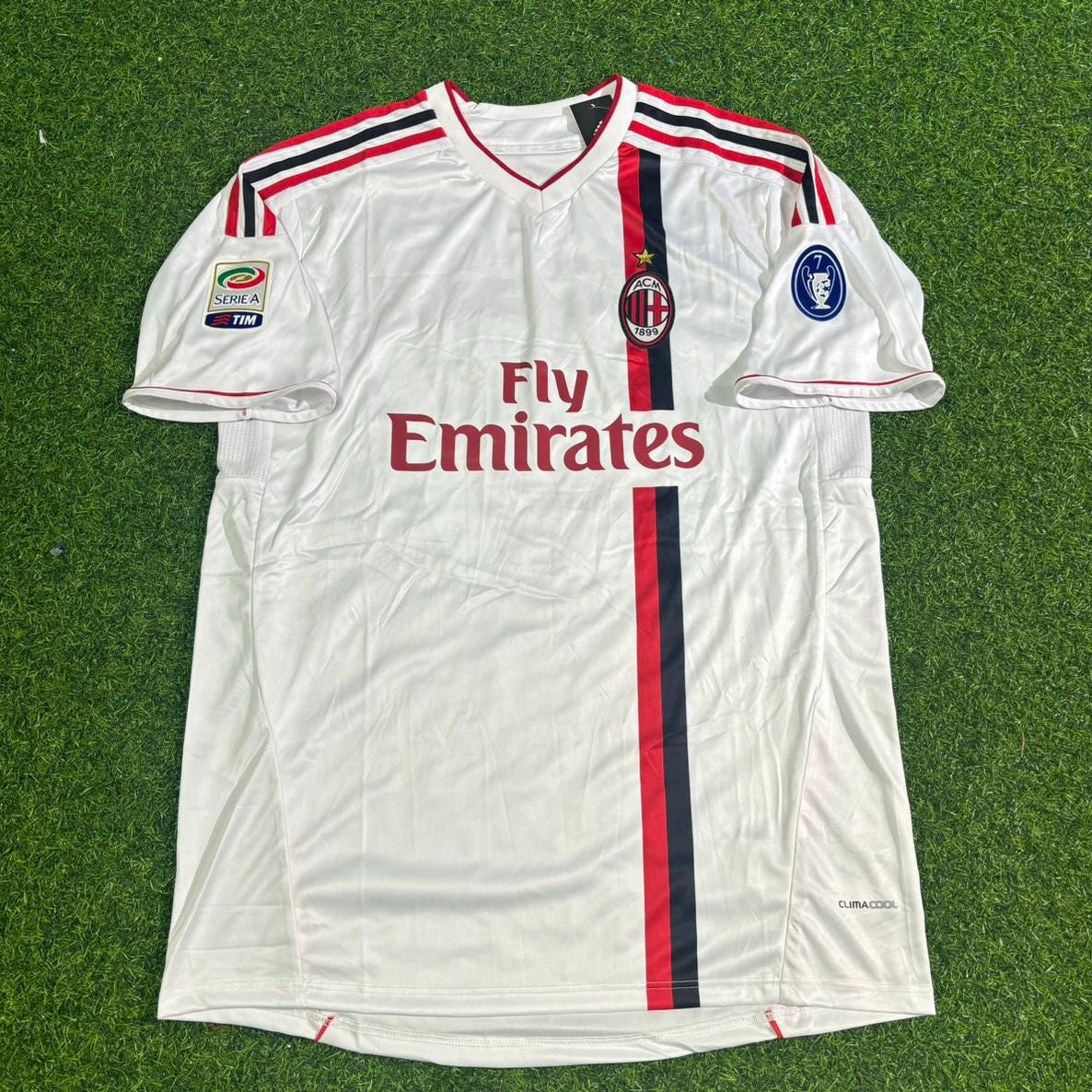 Milan 2011-2012 White Away Retro Football Jersey