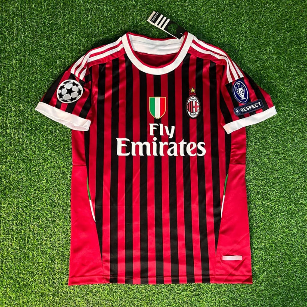 AC Milan Home 2011/12 Retro Kit Jersey Maillot Trikot Soccer Shirt
