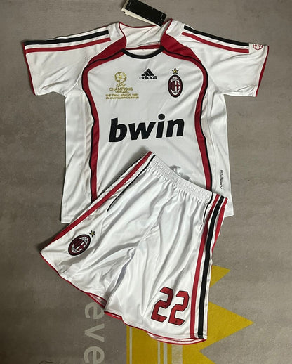 Kaka Leite Milan White Kids Children Set Retro Jersey KinderTrikot Soccer Shirt