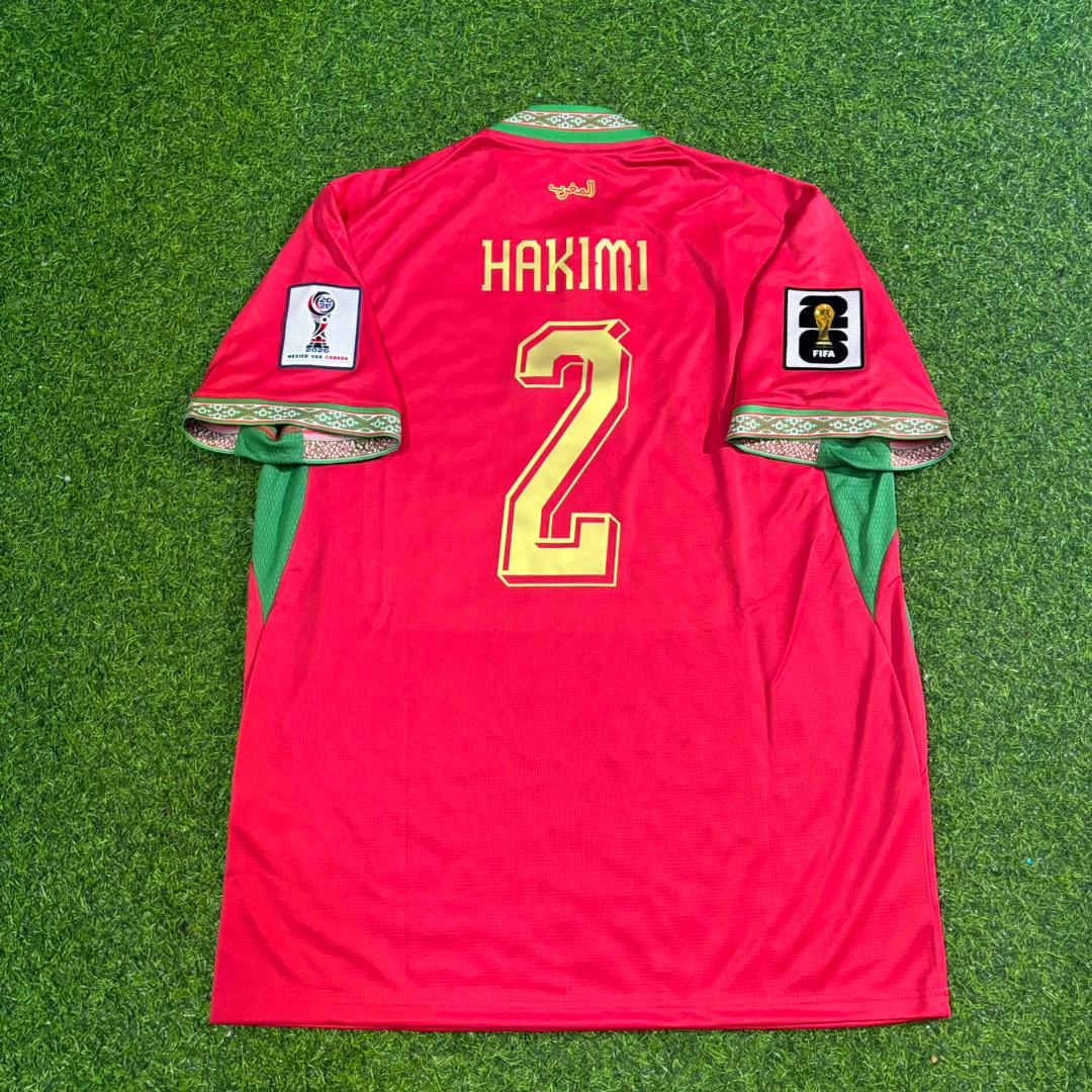 Achraf Hakimi Morocco 2026 World Cup Home Red Football Jersey