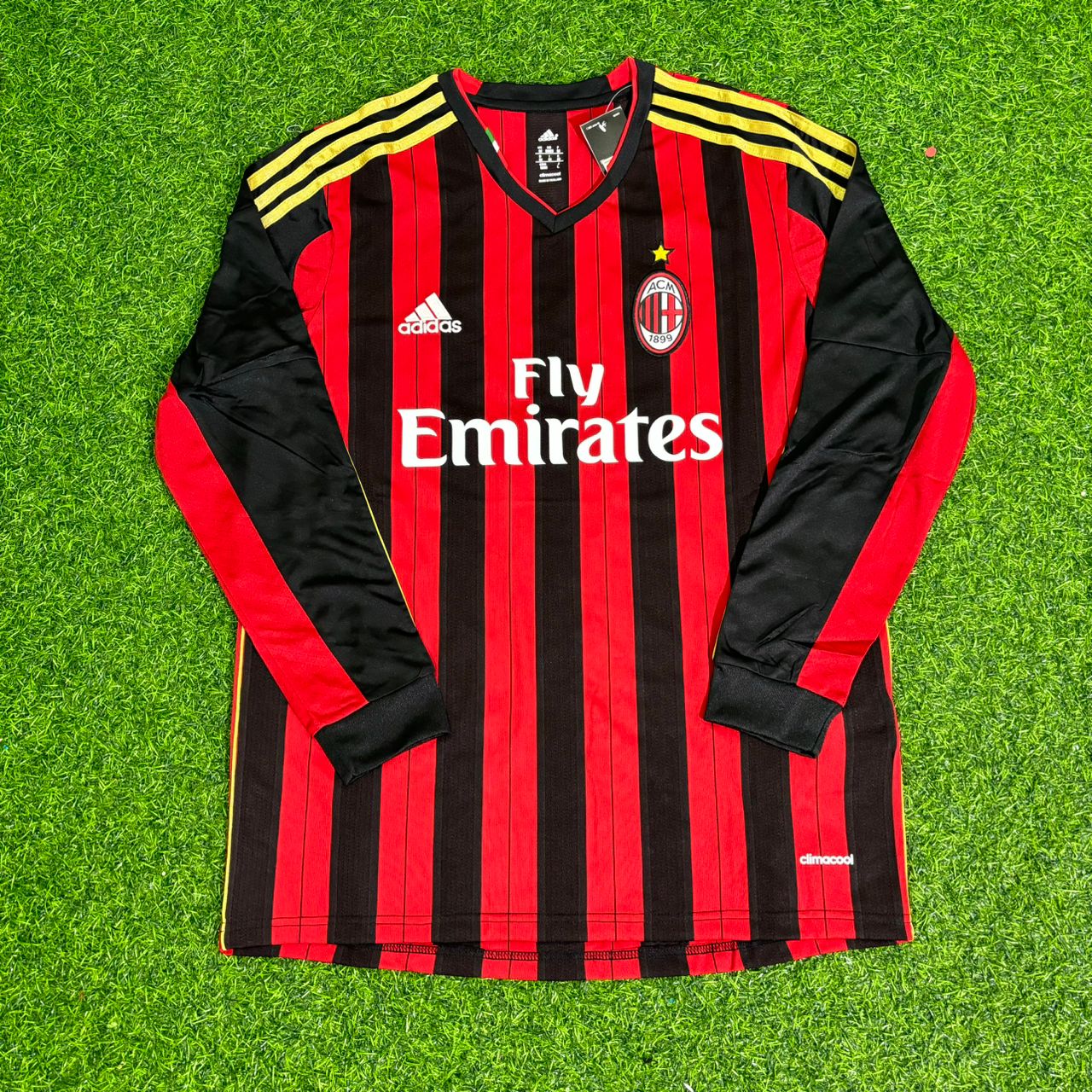Adel Taarabt AC Milan 2013/14 Long Sleeve Home Retro Football Jersey Kit