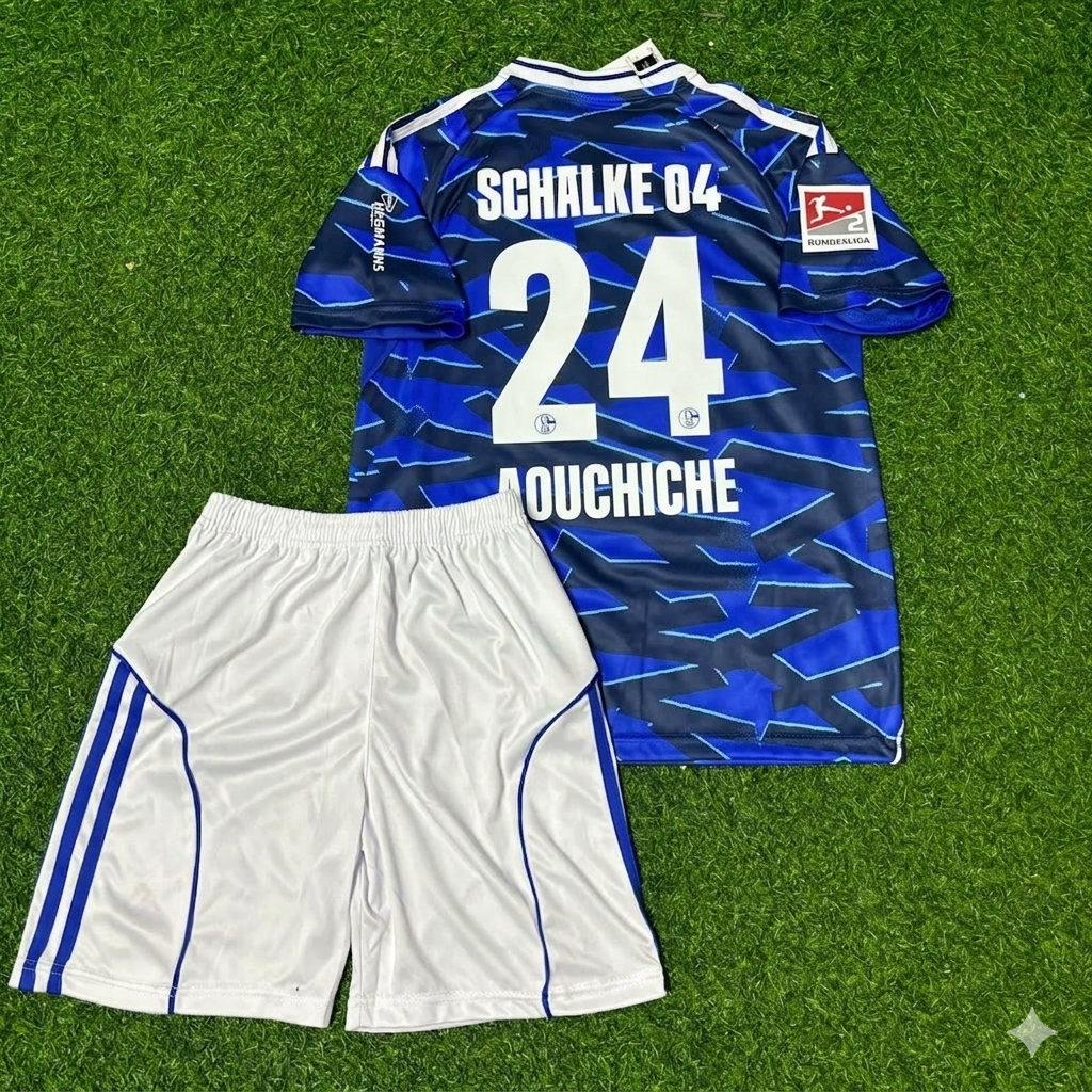 Adil Aouchiche #23 Schalke 04 Kids 2026 New Season Football Jersey Trikot
