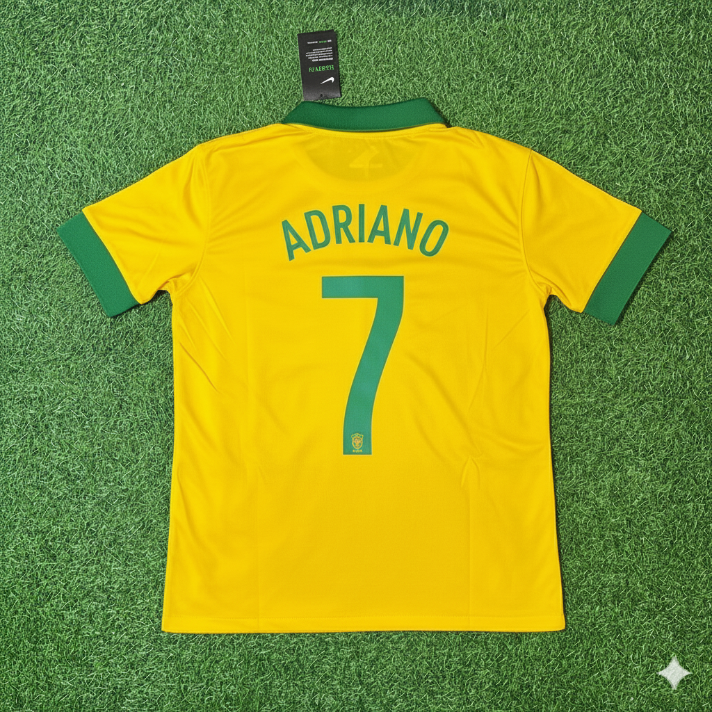 Adriano Brazil Retro Football Jersey Kit
