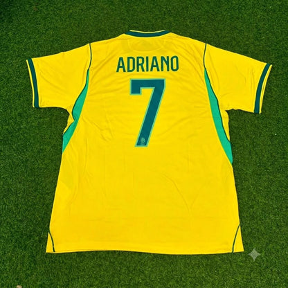 Adriano Brazil Commemorative Special Retro Football Jersey Kit