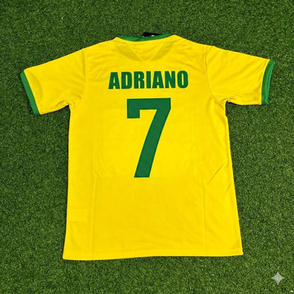 Adriano Brazil Retro Home Football Jersey Trikot Maillot
